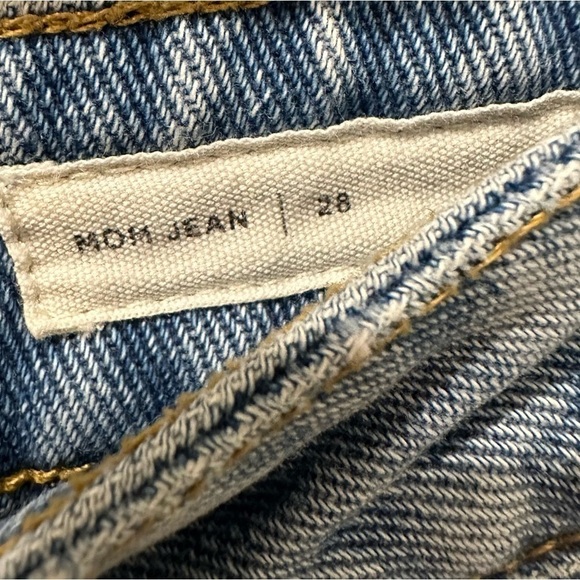 Pacsun Mom Jeans Women's Size 28 High Rise Two Tone Wash Denim Crop‎ Frayed  Y2K - Picture 7 of 8